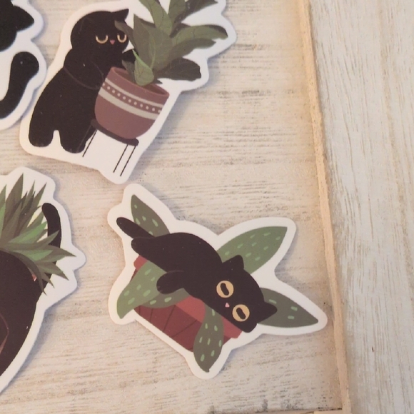 Hallmark Black Cat Plant Stickers - Picture 8 of 11
